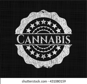 Cannabis escrito con textura de pizarra
