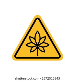 Cannabis zone traffic sign in yellow color