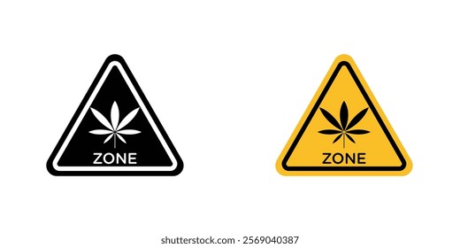 Cannabis zone traffic signs vector graphic pack