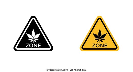 Cannabis zone traffic signs vector pack for web designs