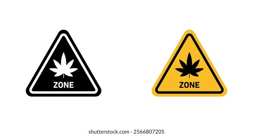 Cannabis zone traffic signssign vector pack for apps and web UI designs