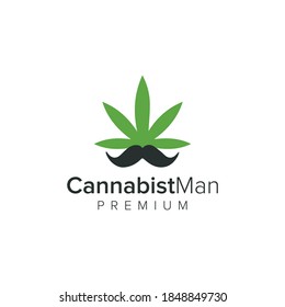 Cannabist Man Logo Vector Icon