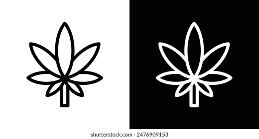 Icono de vector de cannabis sobre fondo blanco.