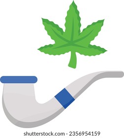 Cannagar concept, Hemp Cigar vector color icon design, Cannabis and marijuana symbol, thca and cbda sign, recreational herbal drug stock illustration