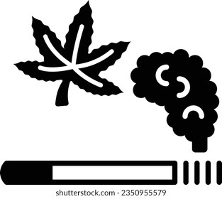 Diseño de íconos vectoriales de cannabis, símbolo de cannabis y marihuana, signo de thc y cbd, ilustración recreativa de la población de drogas de origen vegetal, concepto coloquial o de hierba fumadora