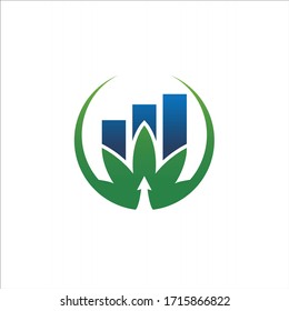 Cannanbis leaf logo rounded financial vector design
