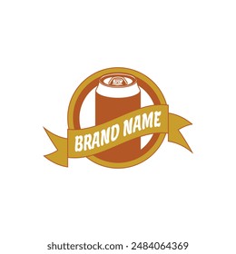 Canned beer logo vector, simple and modern. Suitable for any industry, especially canned drinks.