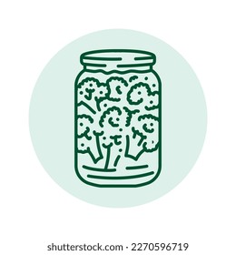 Canned broccoli color line icon. Healthy food. Vegetarian product