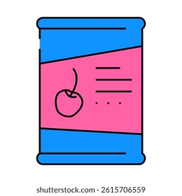 canned cherries line icon vector. canned cherries sign. isolated symbol illustration
