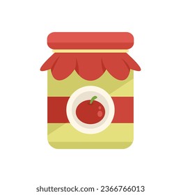 Canned cherry icon flat vector. Pickle food. Can product isolated