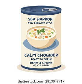 Canned Clam Chowder Soup Illustration