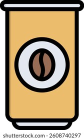 Canned Coffee Icon Lineal Color Vector Illustration