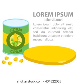 Canned corn. Farming. Agricultural business.