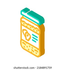 isometrischer Icon-Vektorgrafik von Mais in Dosen. Maiskonservenschild. einzelne Symbolillustration
