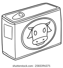 canned corned beef illustration hand drawn outline vector