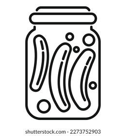 Canned cucumber icon outline vector. Food pickle. Can jar