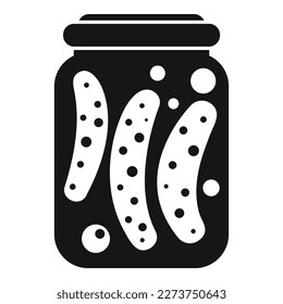 Canned cucumber icon simple vector. Food pickle. Can jar