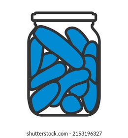 Canned Cucumbers Icon. Editable Bold Outline With Color Fill Design. Vector Illustration.