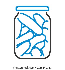 Canned Cucumbers Icon. Editable Bold Outline With Color Fill Design. Vector Illustration.