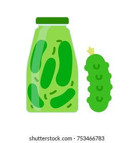 Canned cucumbers. vector illustration