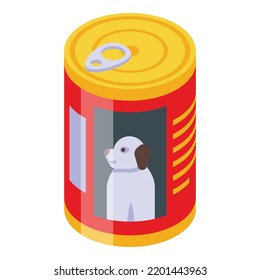 Canned dog food icon. Isometric of canned dog food vector icon for web design isolated on white background