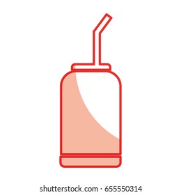 Canned drink with straw