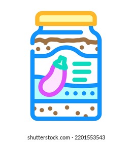 vector de icono de color de berenjena en lata. signo de berenjena en lata. ilustración de símbolo aislado