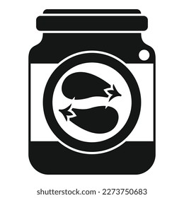 Canned eggplant icon simple vector. Food pickle. Vegetable jar