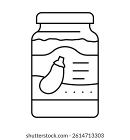 canned eggplant line icon vector. canned eggplant sign. isolated contour symbol black illustration