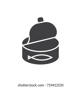 Canned Fish Black Icon. Tuna Can.