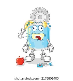 the canned fish burp mascot. cartoon vector