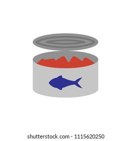 canned fish colored illustration. Element of colored food icon for mobile concept and web apps. Detailed canned fish icon can be used for web and mobile on white background