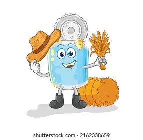 the canned fish farmer mascot. cartoon vector