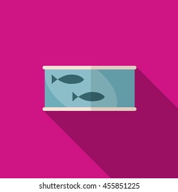 Canned fish flat icon illustration isolated vector sign symbol