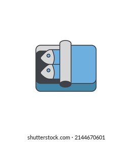 Canned fish, canned food icon in color icon, isolated on white background 