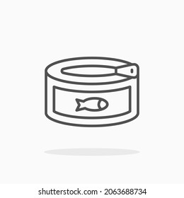 Canned Fish icon. Editable Stroke and pixel perfect. Outline style. Vector illustration. Enjoy this icon for your project.