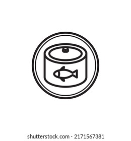 Canned Fish Icon In Line Style