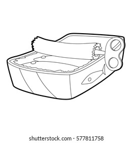 Canned fish icon. Outline illustration of canned fish vector icon for web