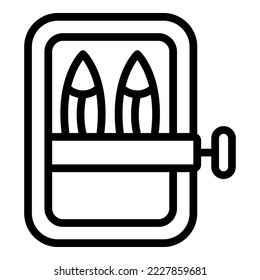 Canned fish icon outline vector. Oil food. Marine herring
