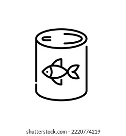 Canned fish icon. Pixel perfect, editable stroke art
