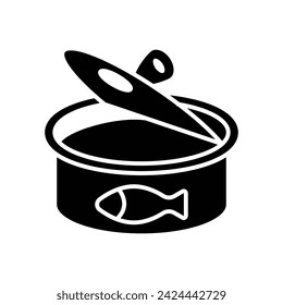 Icono de pez enlatado vector en diseño de moda