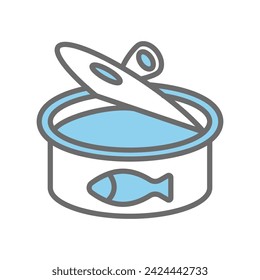 Canned fish icon vector on trendy design