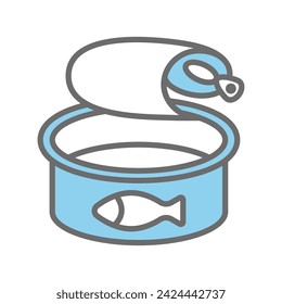 Icono de pez enlatado vector en diseño de moda