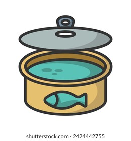 Canned fish icon vector on trendy design