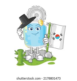 the canned fish korean character. cartoon mascot vector