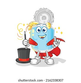 the canned fish magician illustration. character vector