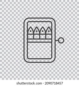 Canned fish outline icon. Vector isolated on transparent background.