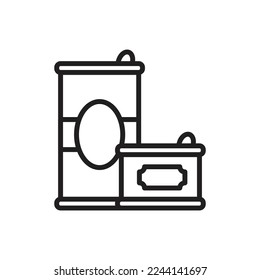 Canned Fish Outline Icon Vector Illustration