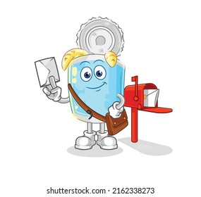 the canned fish postman vector. cartoon character