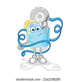 the canned fish Rhythmic Gymnastics mascot. cartoon vector